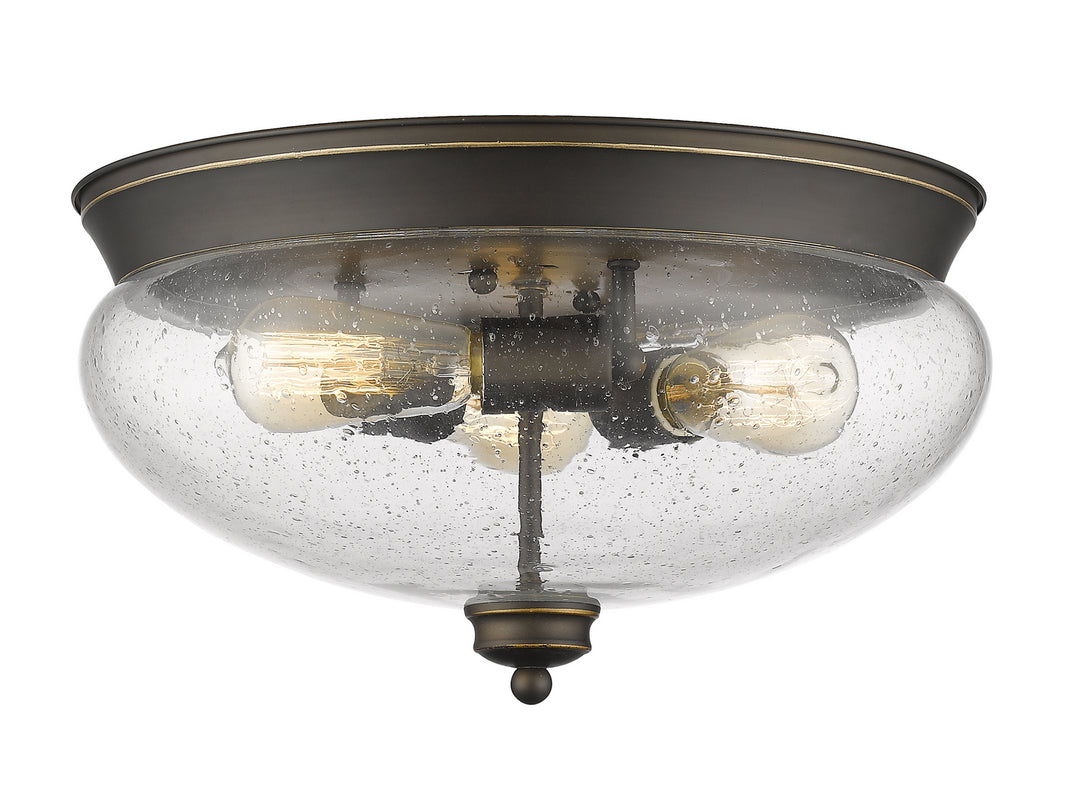 Amon Three Light Flush Mount in Olde Bronze - available from The Lighting Shoppe, trusted by Canadian homeowners