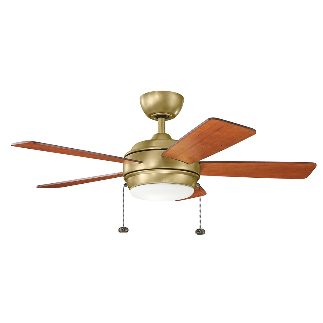 Starkk 42"Ceiling Fan in Natural Brass - available from The Lighting Shoppe, trusted by Canadian homeowners