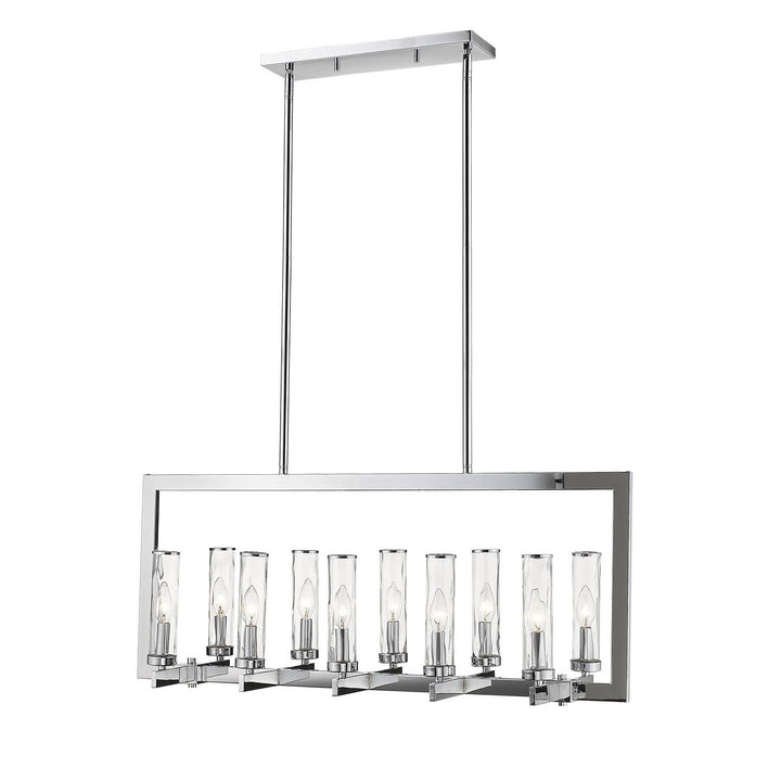 Glacier 10-Light Clear Water Glass Linear Pendant Mirage Lighting Group