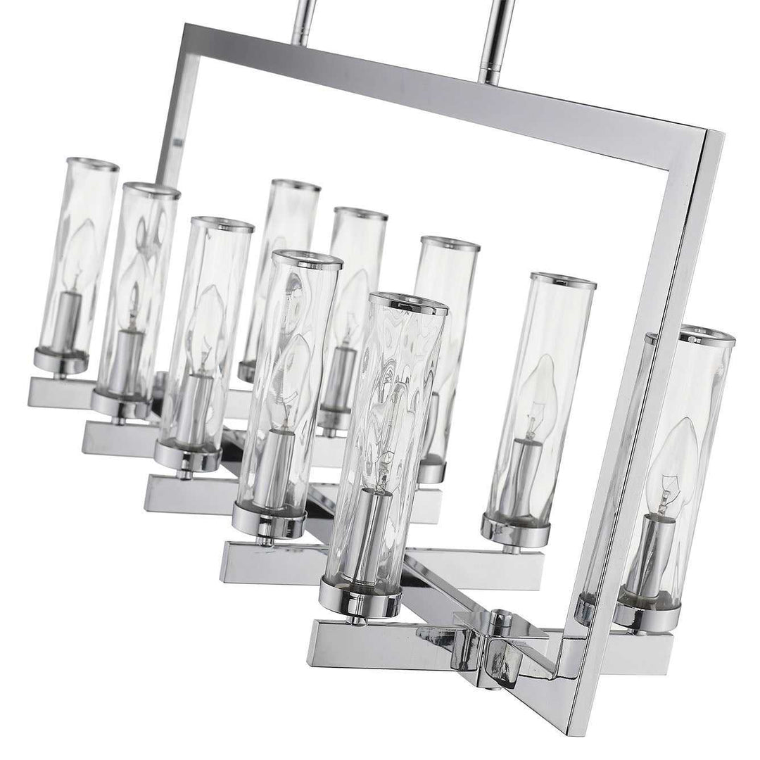 Glacier 10-Light Clear Water Glass Linear Pendant Mirage Lighting Group