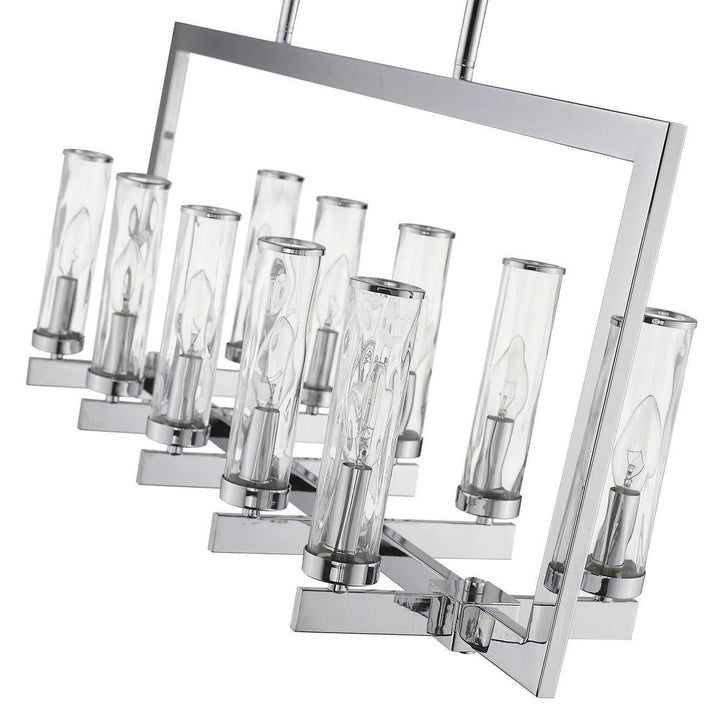 Glacier 10-Light Clear Water Glass Linear Pendant Mirage Lighting Group