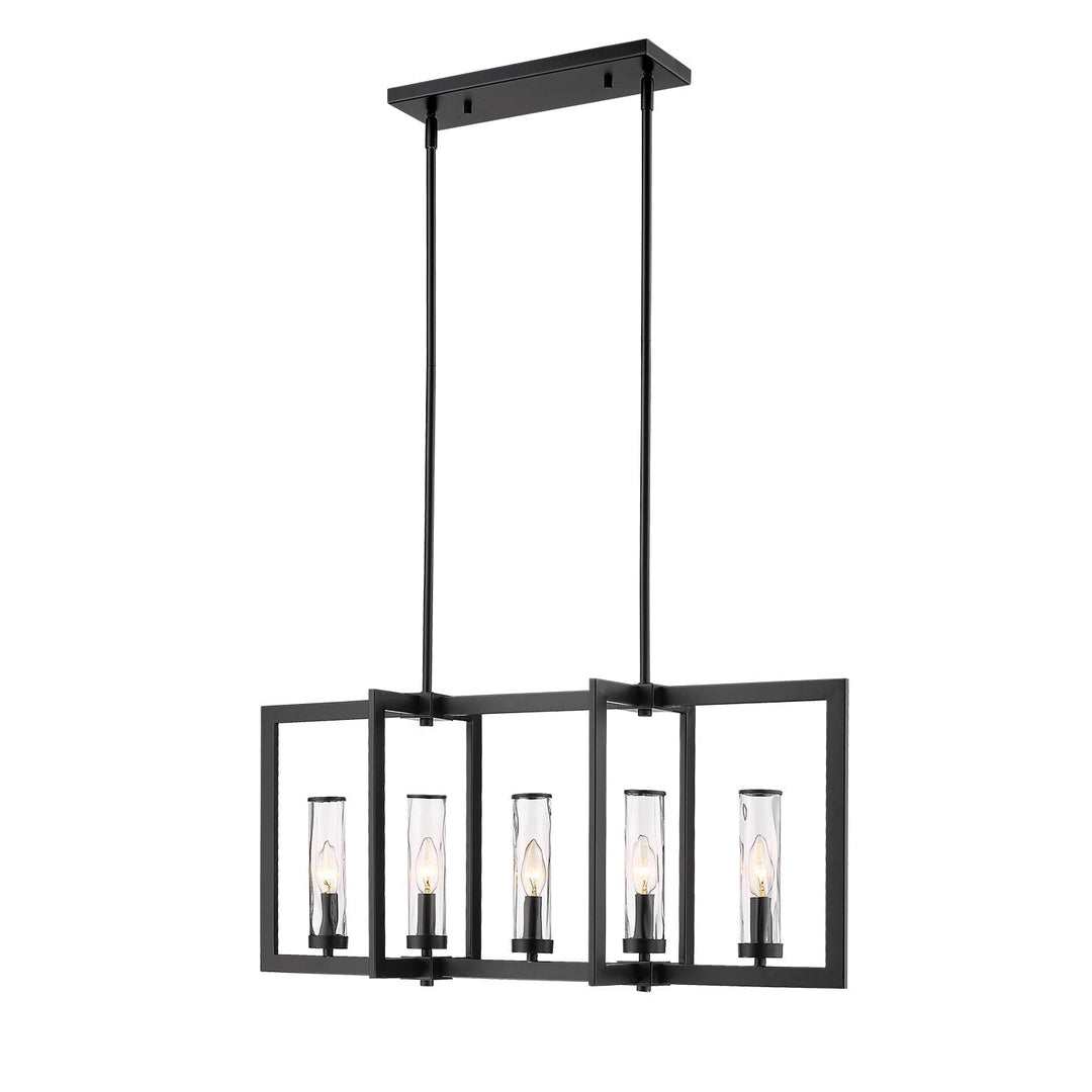 Glacier 5-Light Clear Water Glass Linear Pendant Mirage Lighting Group