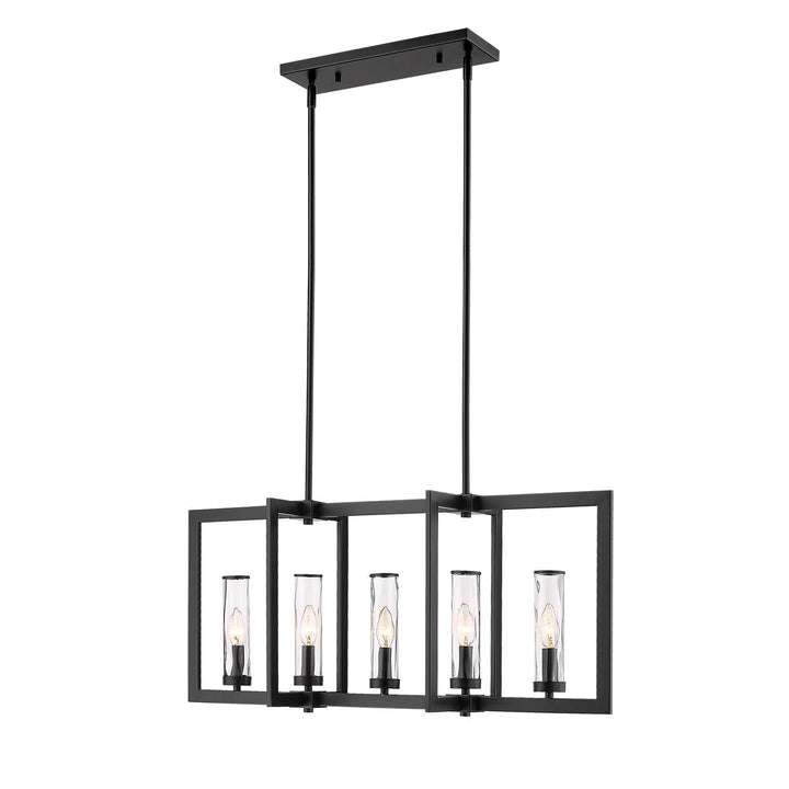 Glacier 5-Light Clear Water Glass Linear Pendant Mirage Lighting Group