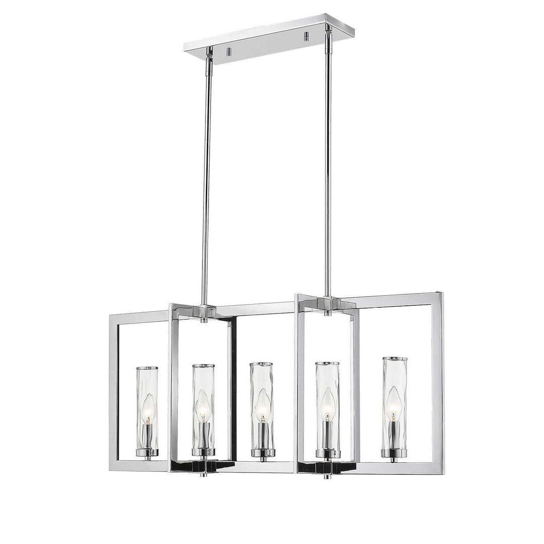 Glacier 5-Light Clear Water Glass Linear Pendant Mirage Lighting Group