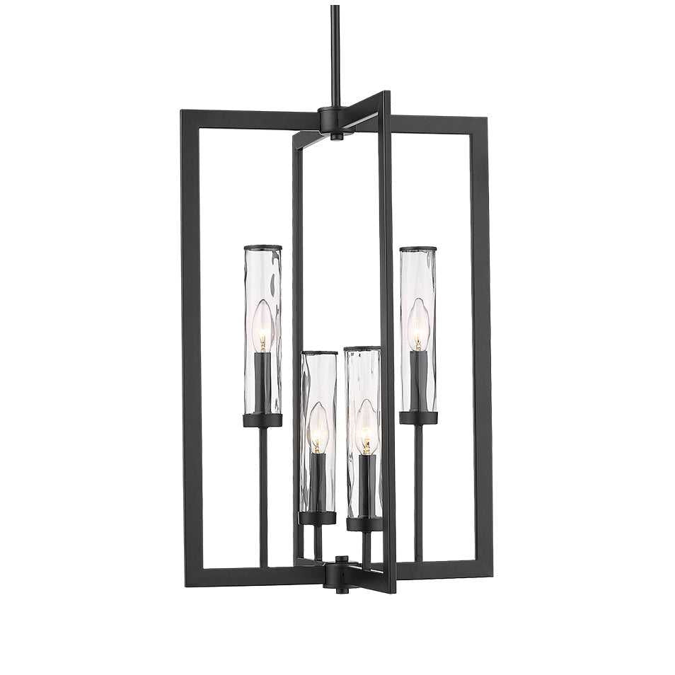 Glacier 4-Light Clear Water Glass Pendant Mirage Lighting Group