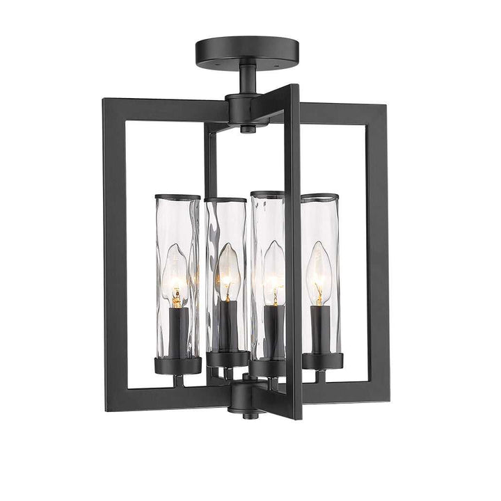 Glacier 4-Light Clear Water Glass Semi Flush Mount Mirage Lighting Group