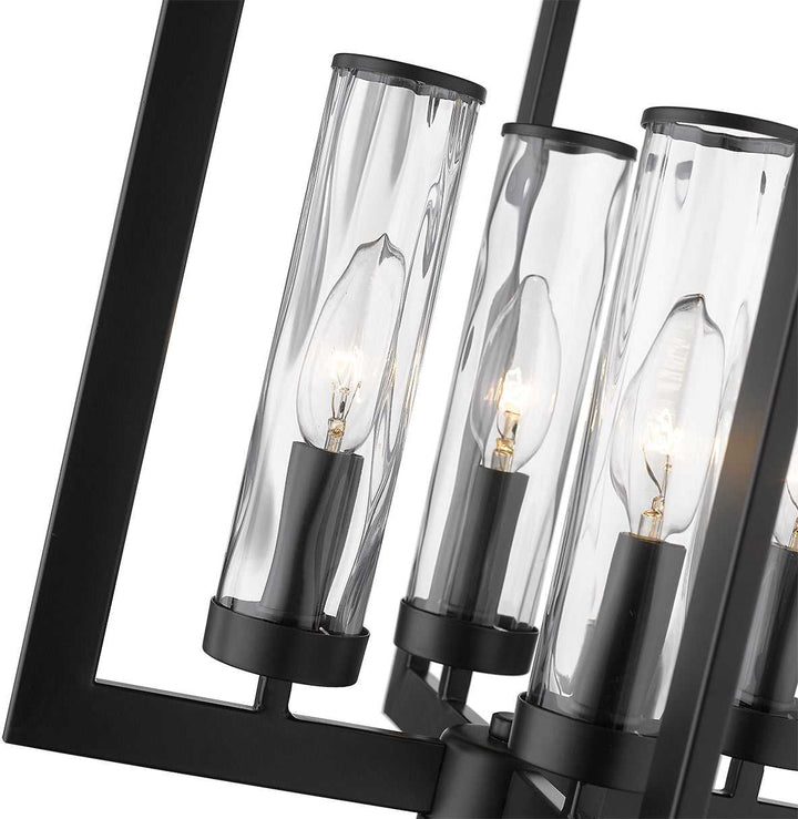 Glacier 4-Light Clear Water Glass Semi Flush Mount Mirage Lighting Group