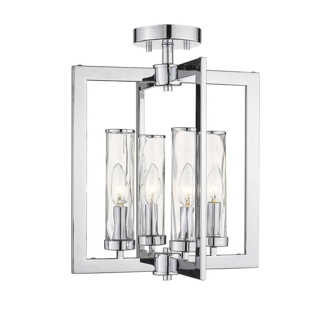 Glacier 4-Light Clear Water Glass Semi Flush Mount Mirage Lighting Group