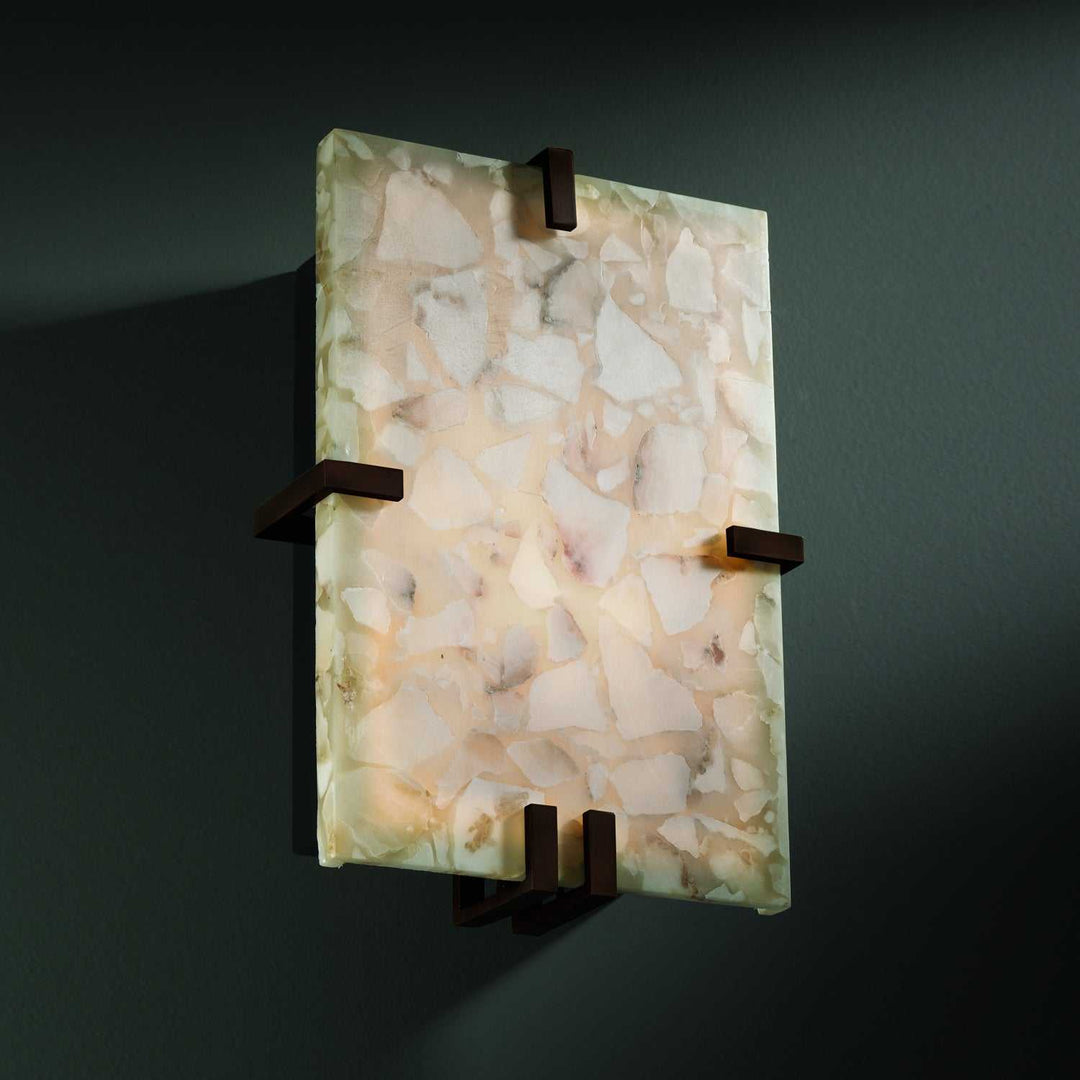 Alabaster Rocks LED Wall Sconce in Dark Bronze Justice Designs