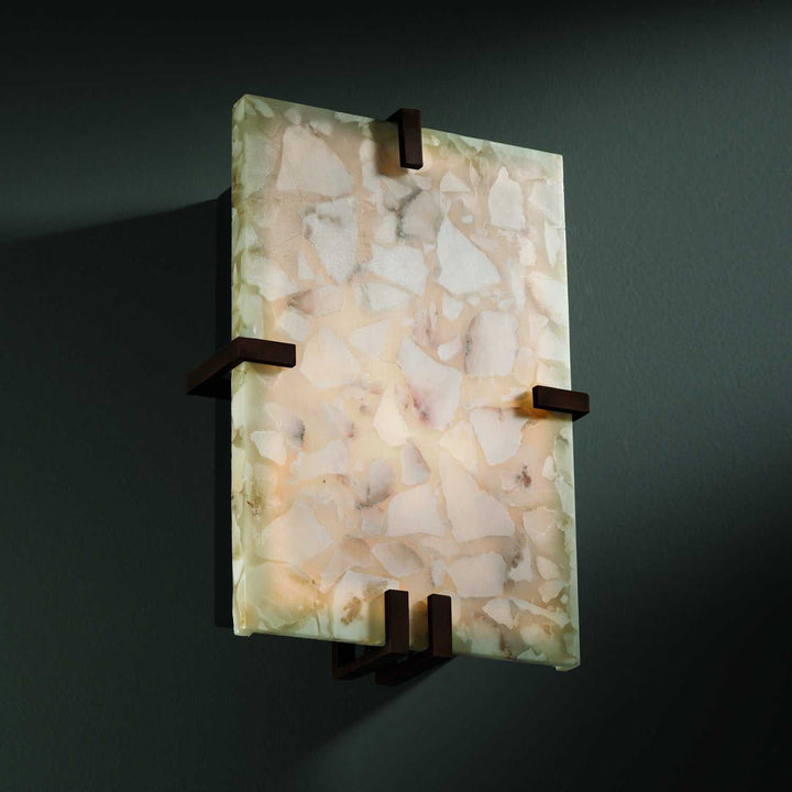 Alabaster Rocks LED Wall Sconce in Dark Bronze Justice Designs