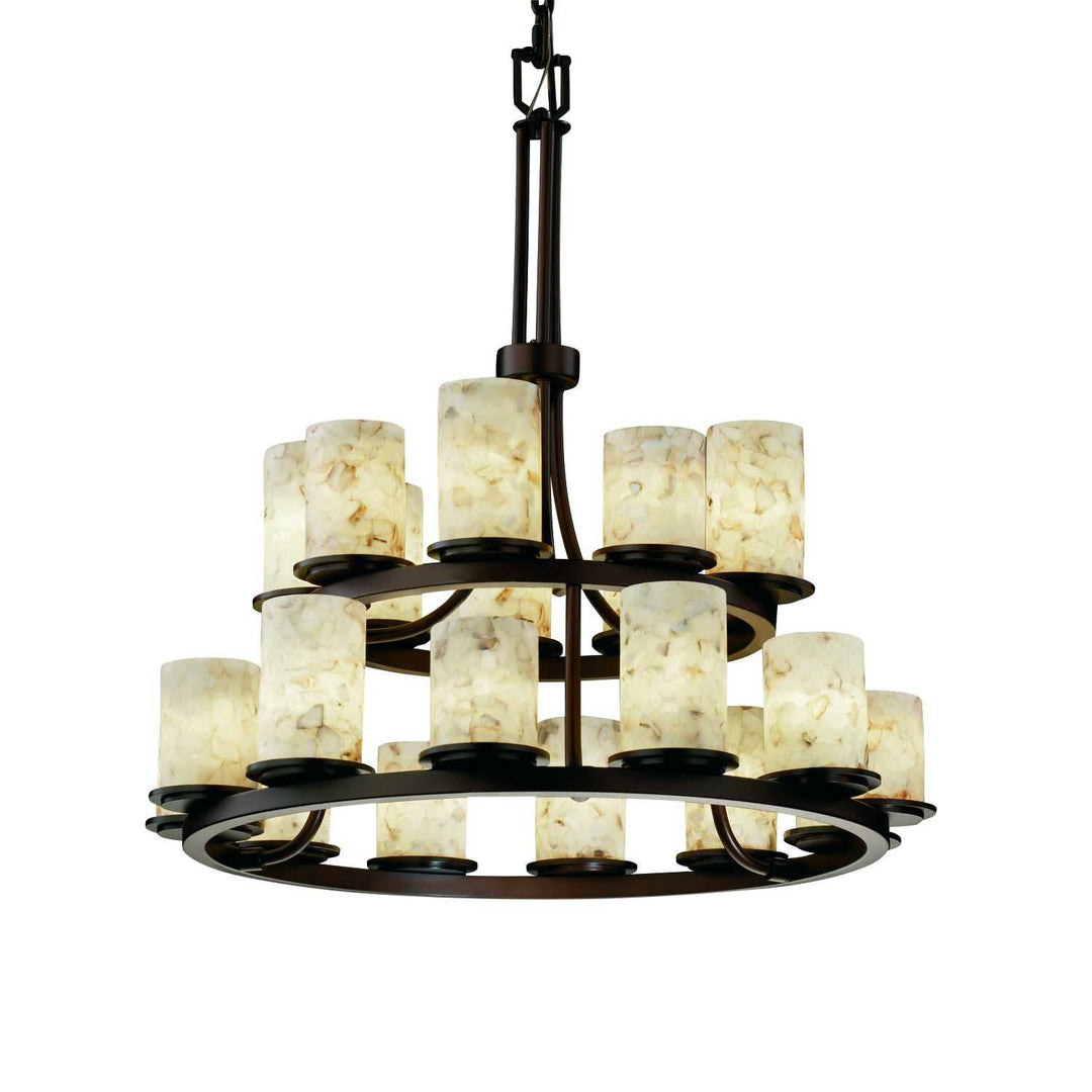 Alabaster Rocks 21 Light Chandelier in Dark Bronze Justice Designs