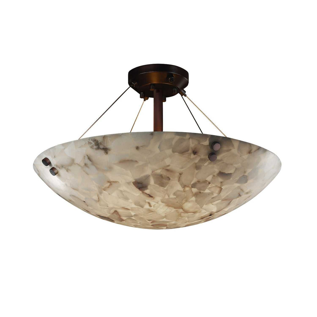 Alabaster Rocks LED Semi-Flush Mount in Dark Bronze Justice Designs