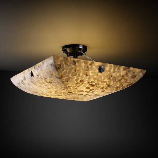 Alabaster Rocks LED Semi-Flush Mount in Matte Black Justice Designs