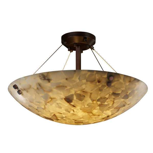 Alabaster Rocks LED Semi-Flush Mount in Dark Bronze Justice Designs