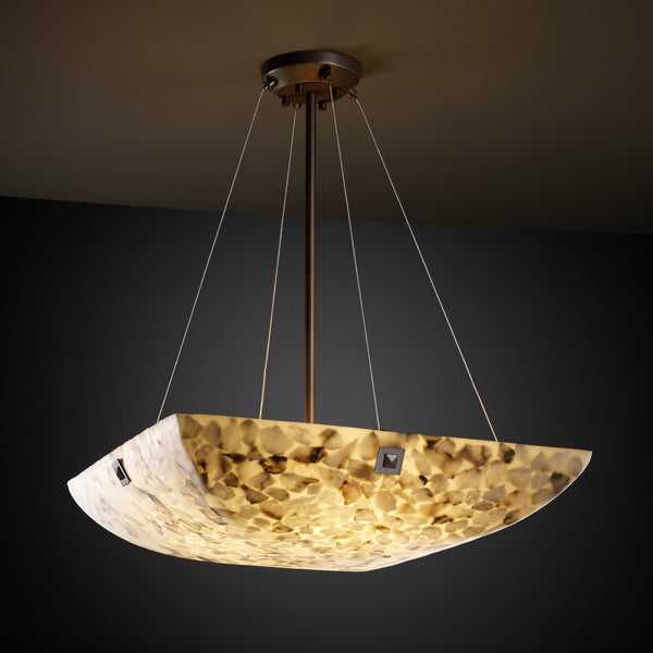 Alabaster Rocks LED Pendant in Dark Bronze Justice Designs