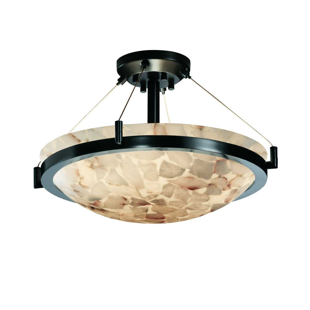Alabaster Rocks LED Semi-Flush Mount in Matte Black Justice Designs