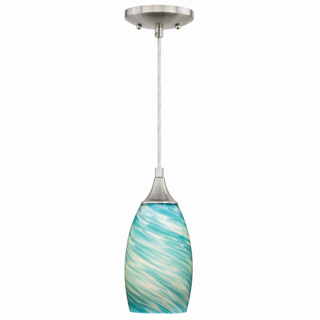Milano One Light Mini Pendant in Satin Nickel