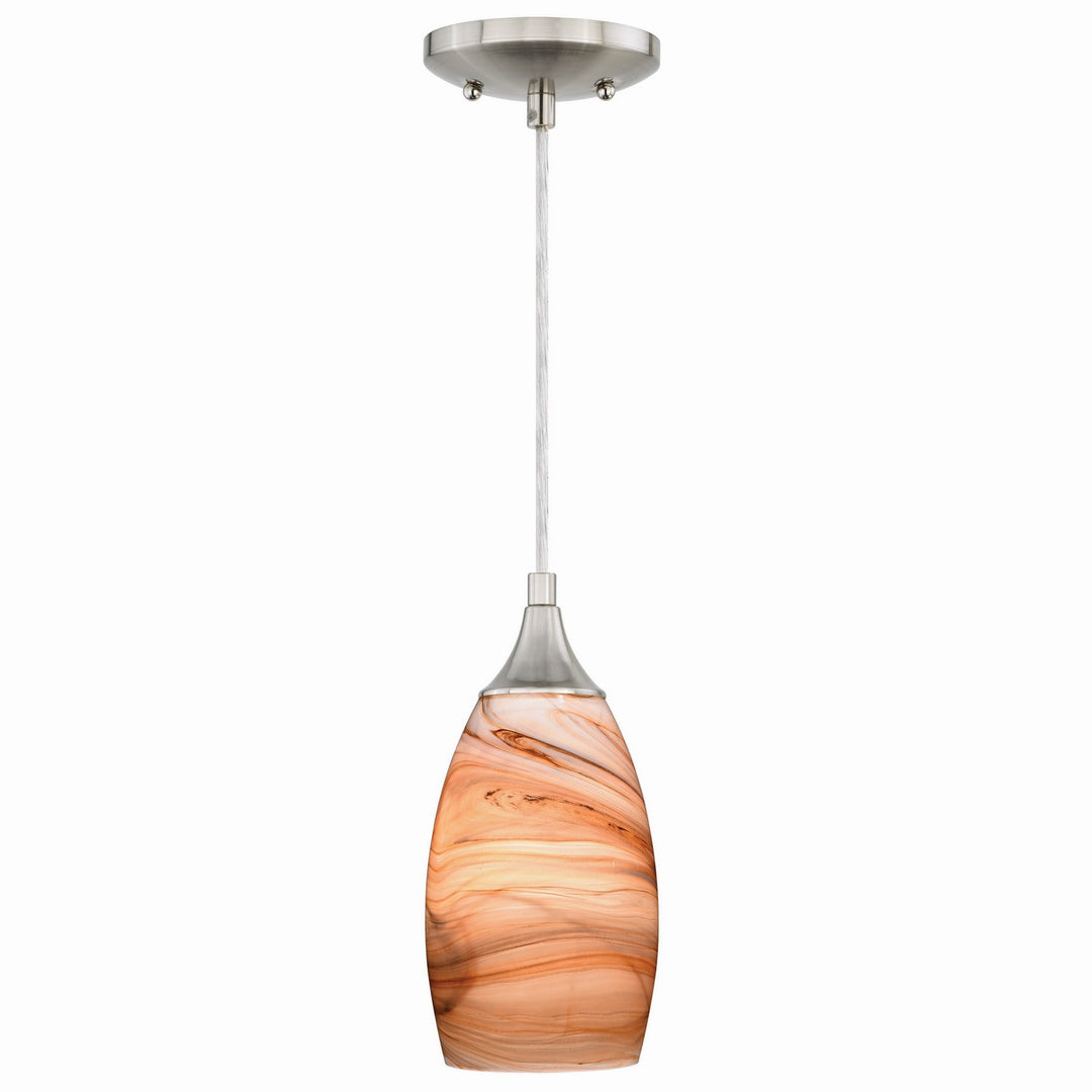 Milano One Light Mini Pendant in Satin Nickel