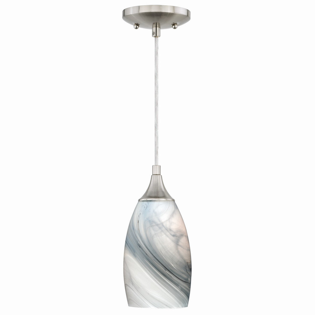 Milano One Light Mini Pendant in Satin Nickel