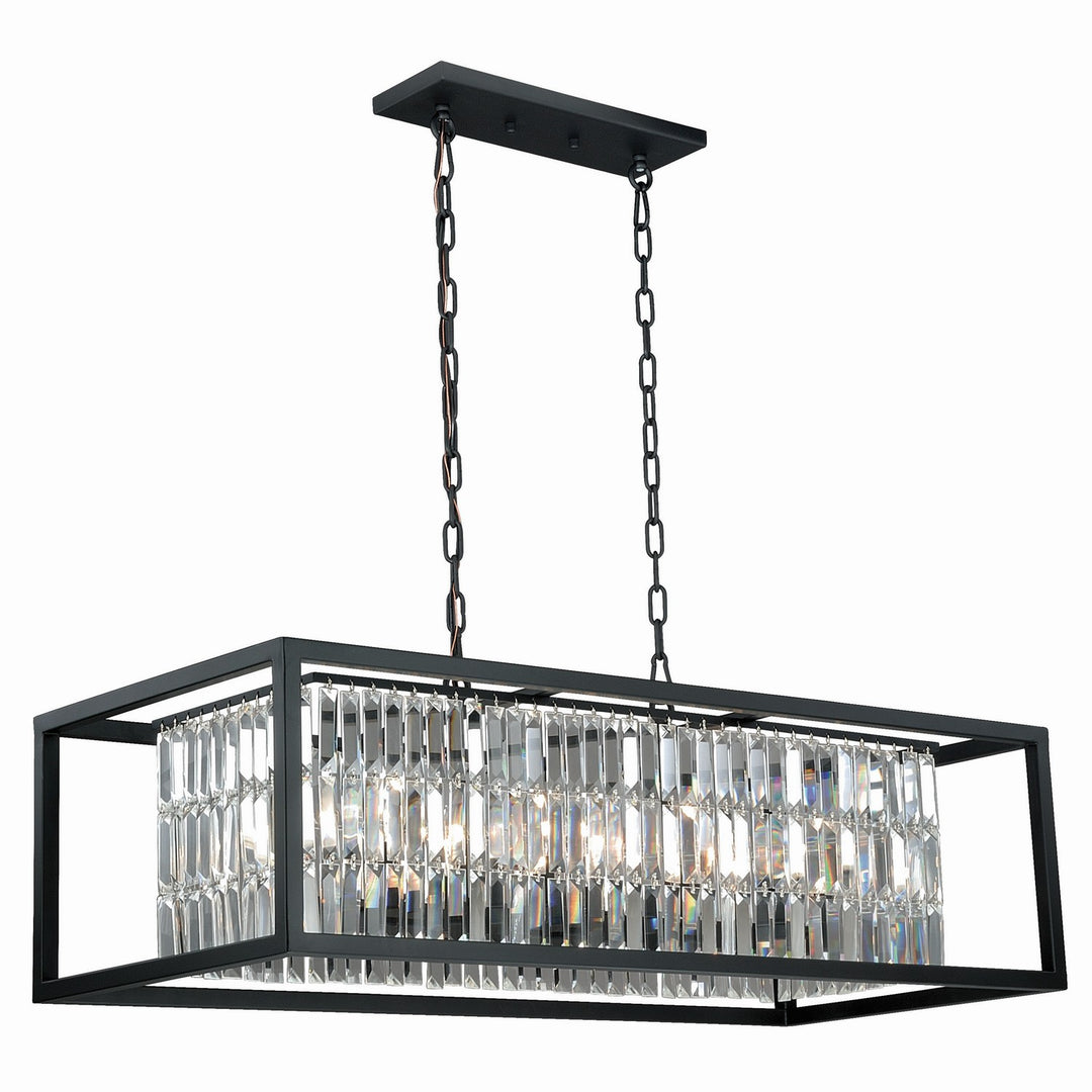 Catana Eight Light Linear Chandelier in Oil Rubbed Bronze