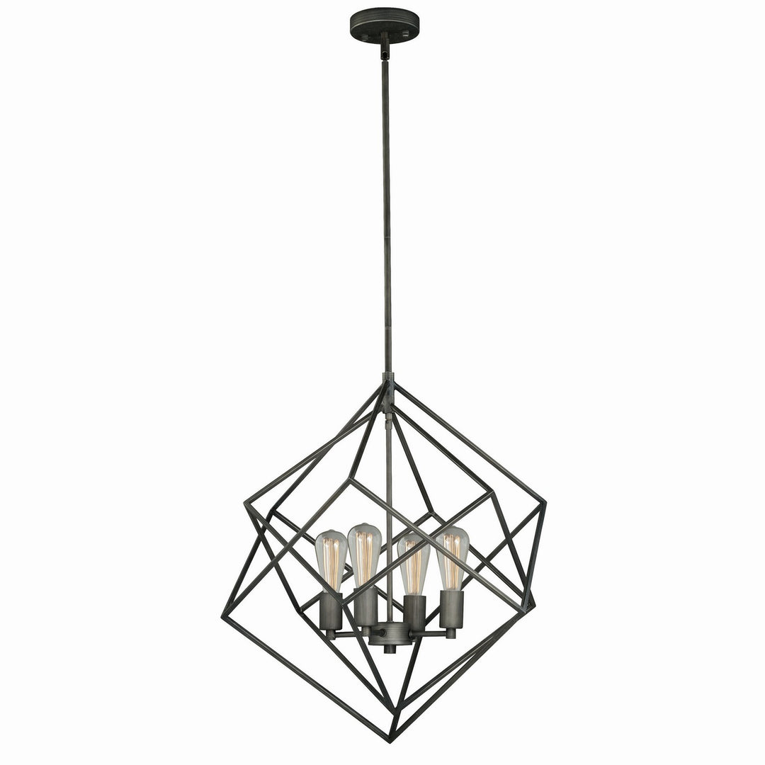 Rad Four Light Pendant in Warm Pewter