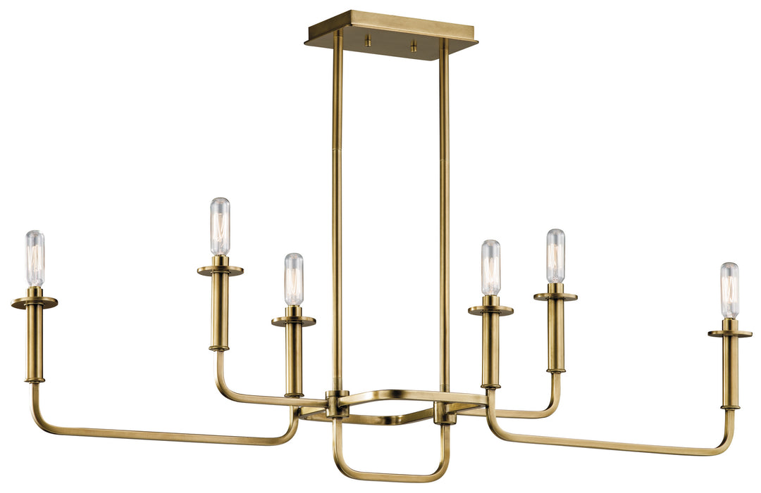 Kichler Canada - 43362NBR - Six Light Linear Chandelier - Alden - Natural Brass