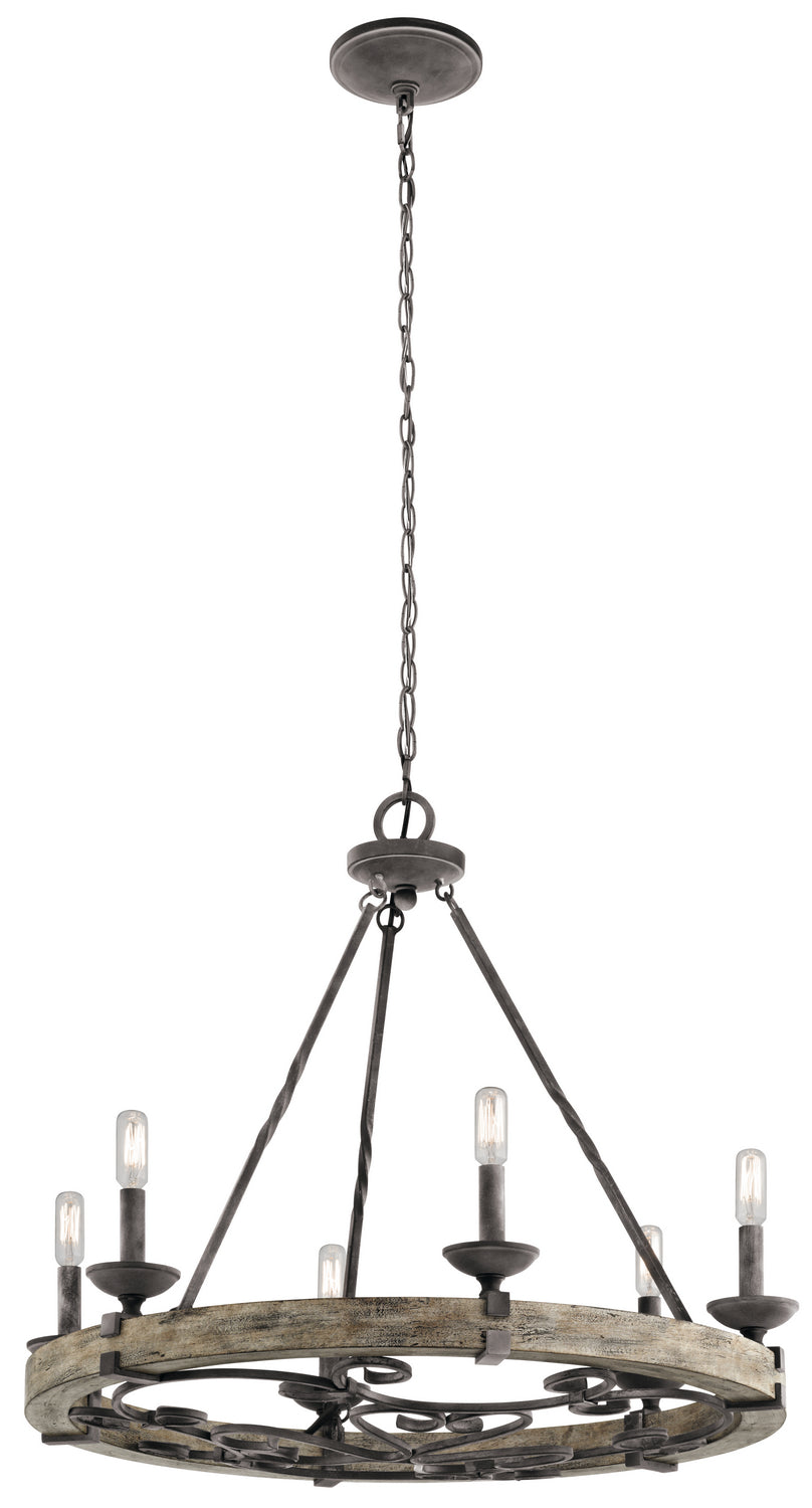 Kichler Canada - 43823WZC - Six Light Chandelier - Taulbee - Weathered Zinc