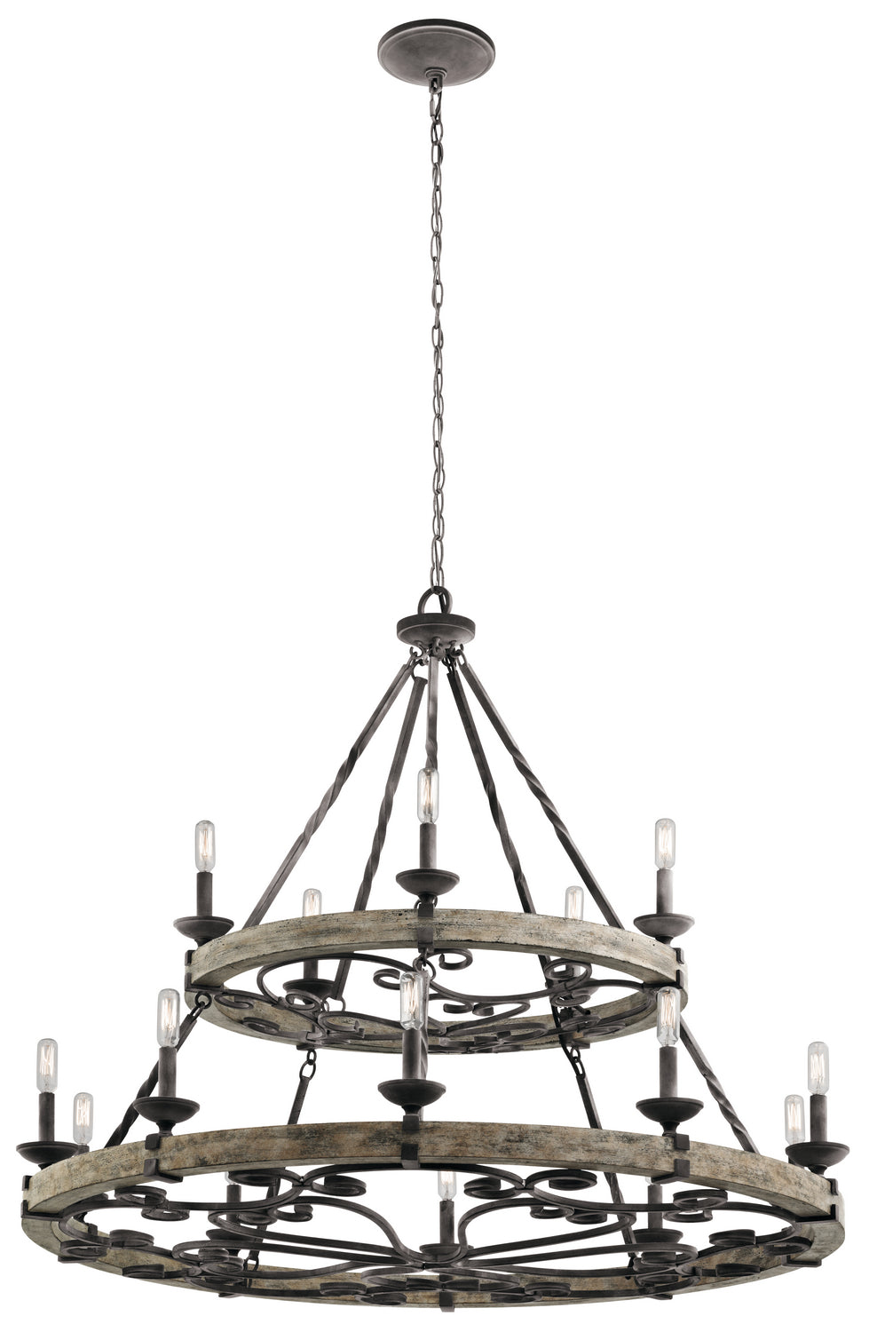 Kichler Canada - 43826WZC - 15 Light Chandelier - Taulbee - Weathered Zinc