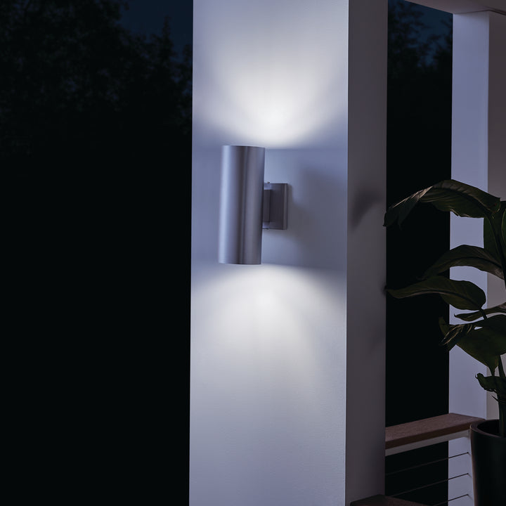 Kichler Canada - 9244BA - Two Light Outdoor Wall Mount - Brushed Aluminum