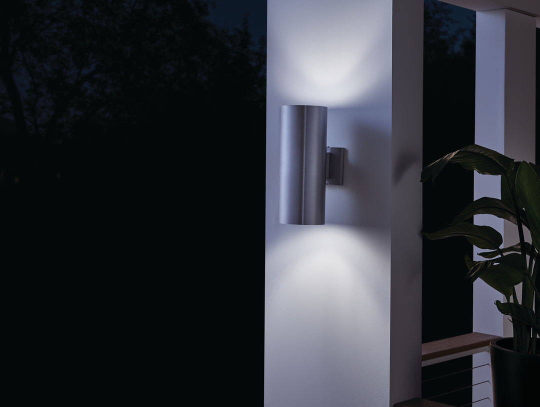 Kichler Canada - 9246BA - Two Light Outdoor Wall Mount - Brushed Aluminum