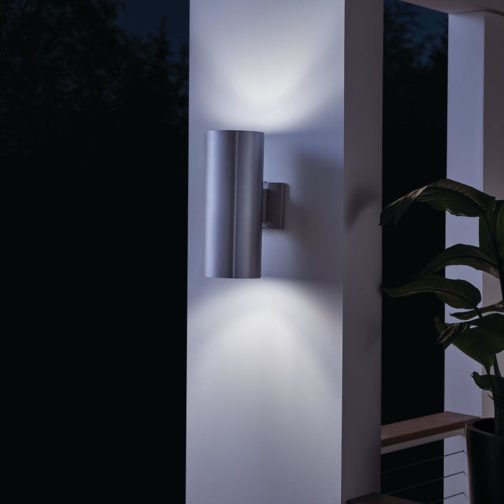 Kichler Canada - 9246BA - Two Light Outdoor Wall Mount - Brushed Aluminum