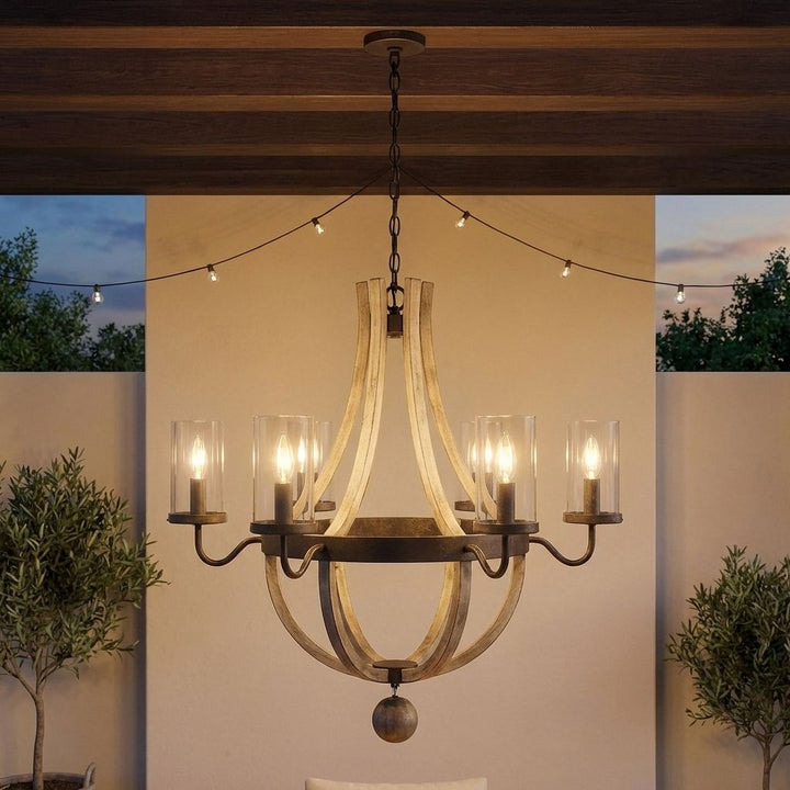 Savoy House - 1-2100-6-70 - Six Light Outdoor Chandelier - Eden - Weathervane