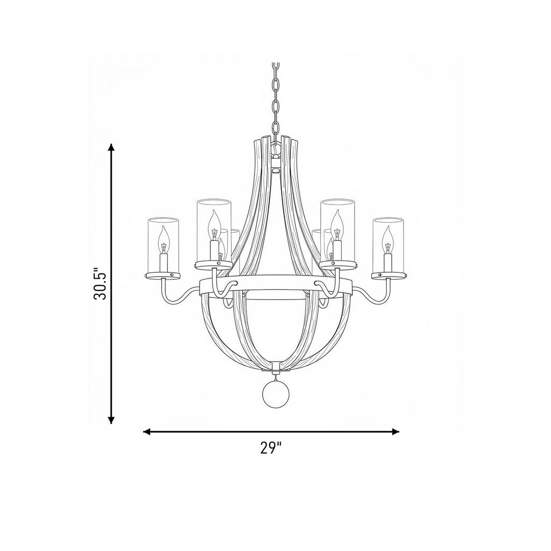 Savoy House - 1-2100-6-70 - Six Light Outdoor Chandelier - Eden - Weathervane