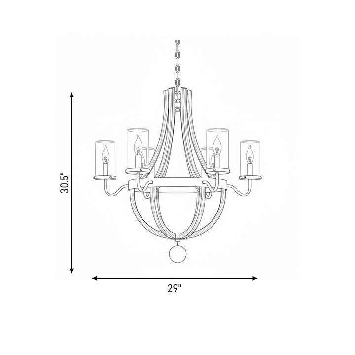 Savoy House - 1-2100-6-70 - Six Light Outdoor Chandelier - Eden - Weathervane