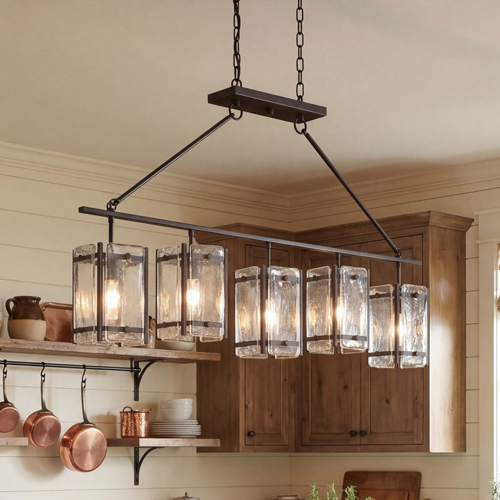 Savoy House - 1-3043-5-13 - Five Light Linear Chandelier - Glenwood - English Bronze