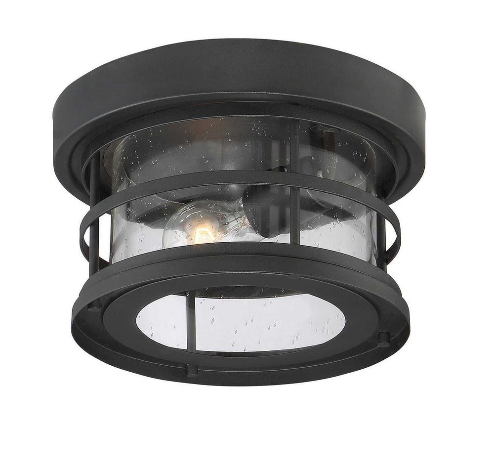 Barrett One Light Flush Mount in Black Savoy House