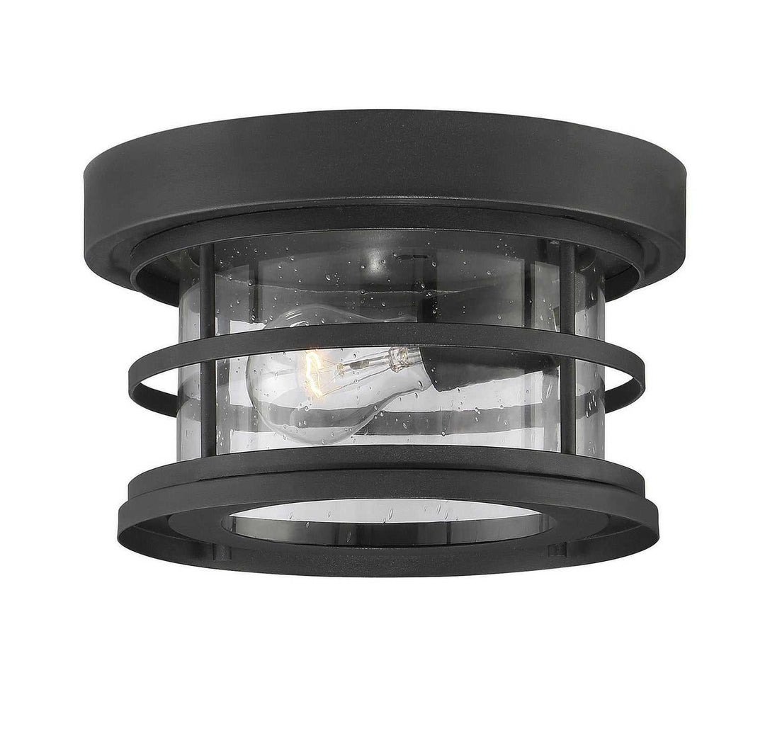 Barrett One Light Flush Mount in Black Savoy House