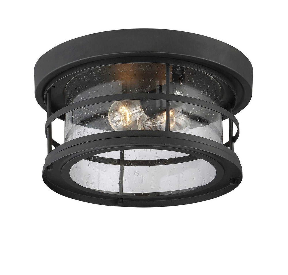 Barrett Two Light Flush Mount in Black Savoy House