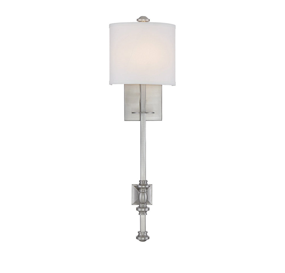 Devon One Light Wall Sconce in Satin Nickel Savoy House