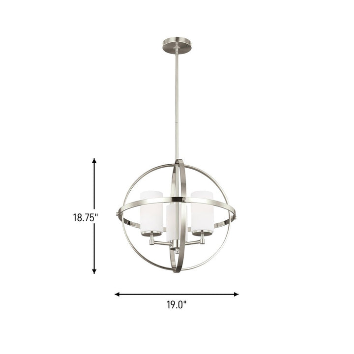 Generation Lighting Canada - 3124603-962 - Three Light Chandelier - Alturas - Brushed Nickel