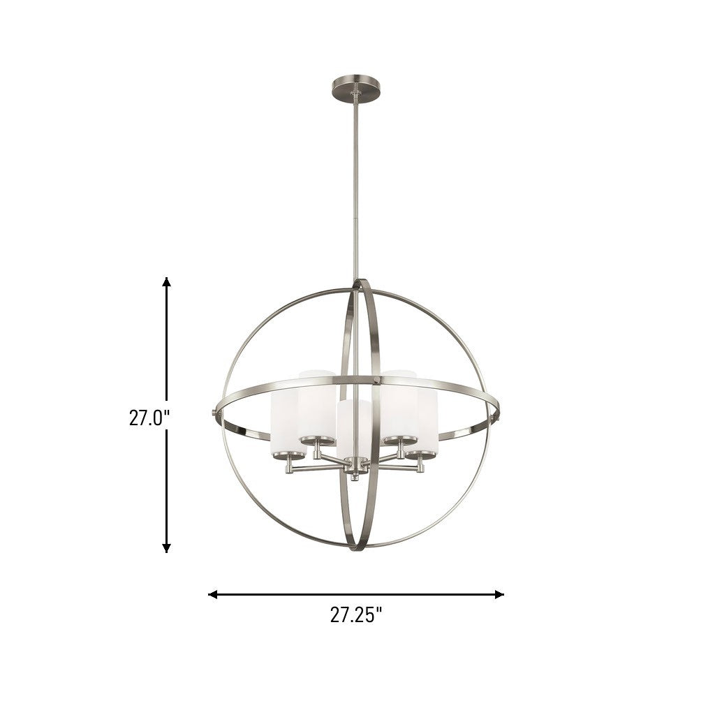Generation Lighting Canada - 3124605-962 - Five Light Chandelier - Alturas - Brushed Nickel
