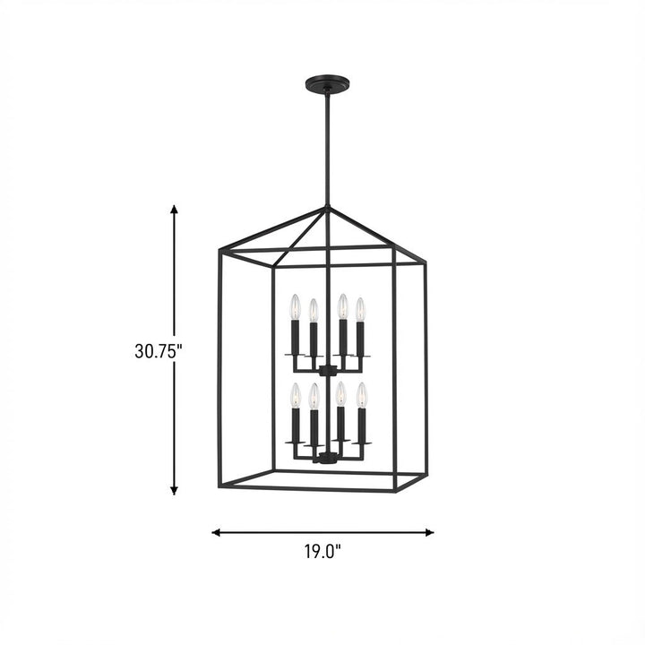 Generation Lighting Canada - 5115008-112 - Eight Light Hall / Foyer - Perryton - Midnight Black