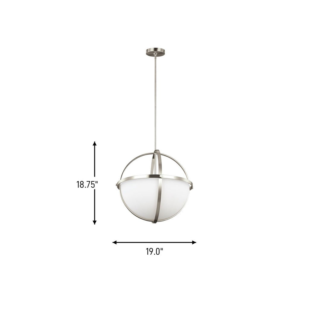 Generation Lighting Canada - 6624603-962 - Three Light Pendant - Alturas - Brushed Nickel