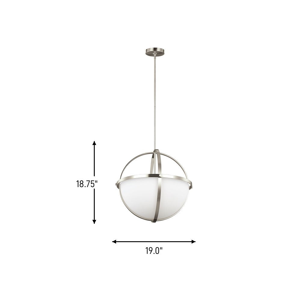Generation Lighting Canada - 6624603-962 - Three Light Pendant - Alturas - Brushed Nickel