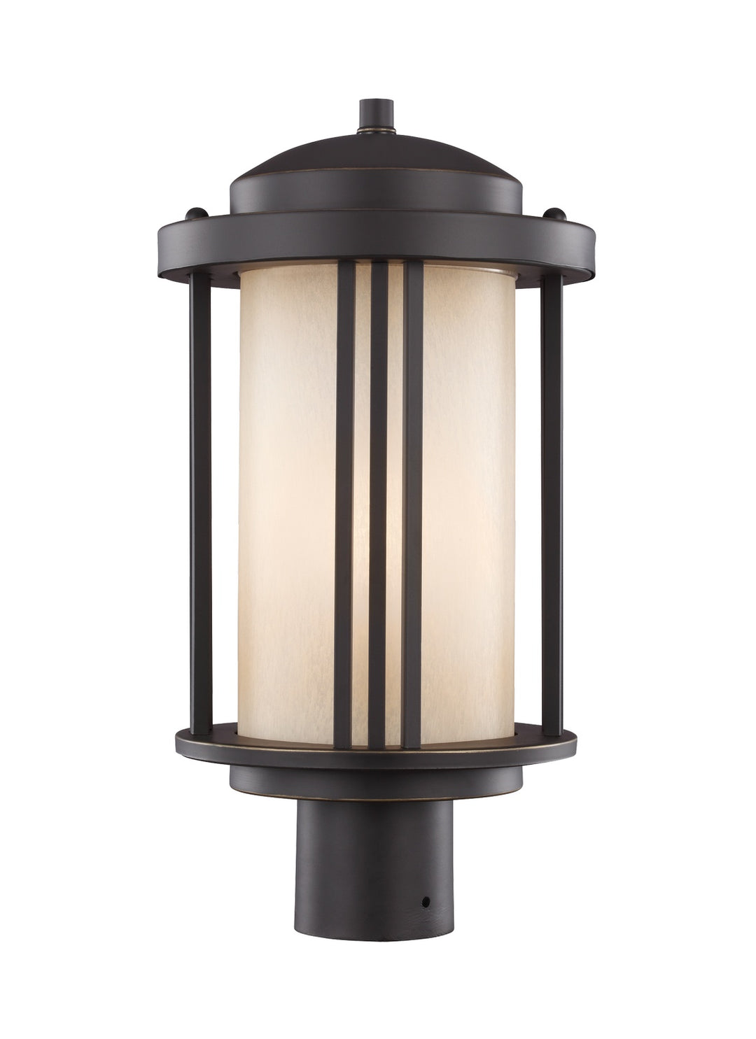 Crowell One Light Outdoor Post Lantern in Antique Bronze - available from The Lighting Shoppe, trusted by Canadian homeowners