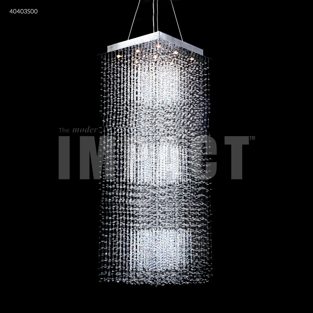 James R. Moder Canada - 40403S00 - Nine Light Chandelier - Crystal Rain - Silver