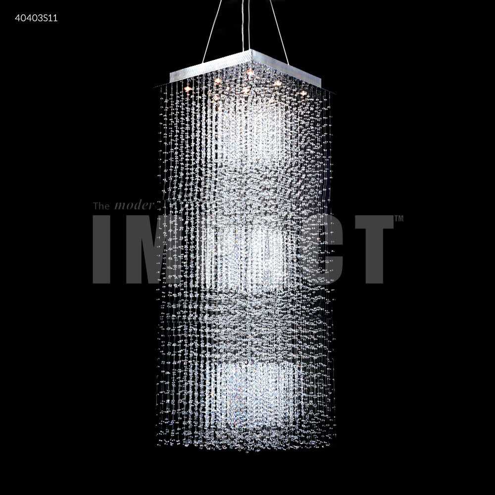 Crystal Rain Nine Light Chandelier in Silver James R. Moder Canada