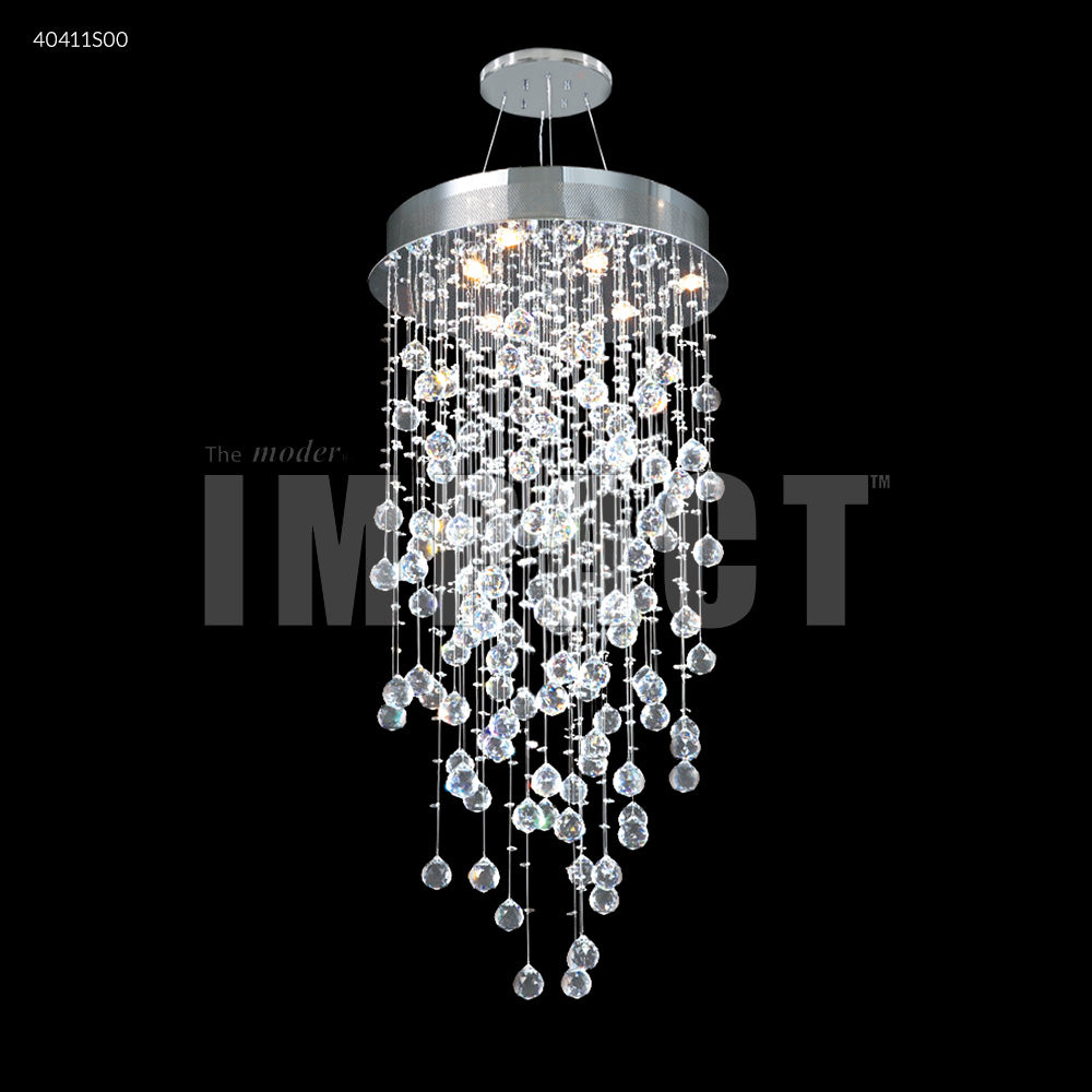 James R. Moder Canada - 40411S00 - Six Light Chandelier - Crystal Rain - Silver