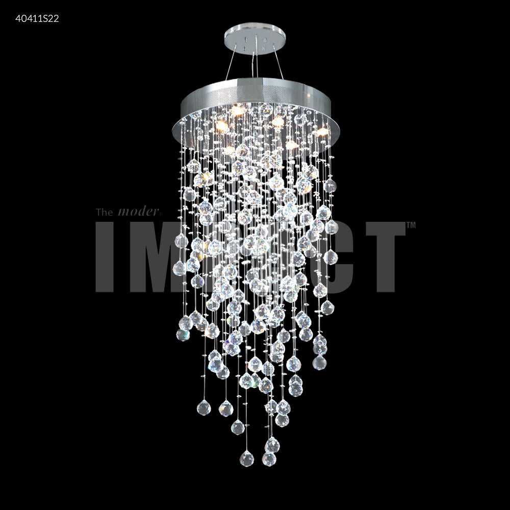 Crystal Rain Six Light Chandelier in Silver James R. Moder Canada