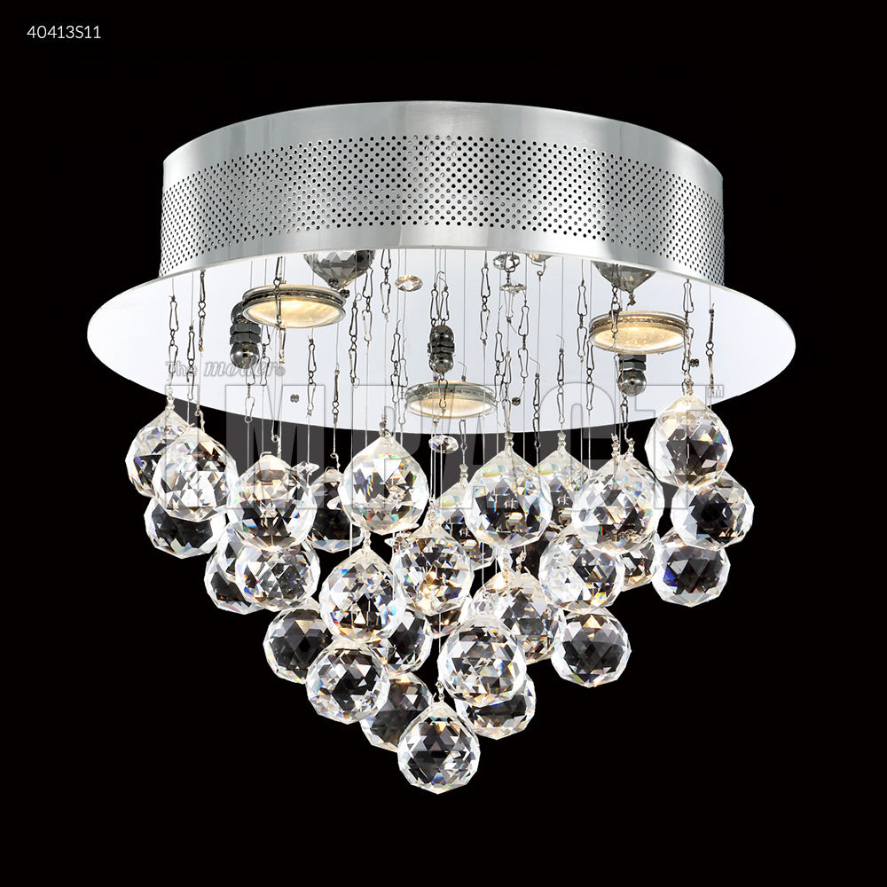 James R. Moder Canada - 40413S11 - Three Light Flush Mount - Crystal Rain - Silver